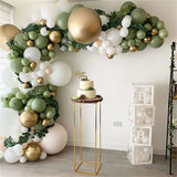 Avocado Green Balloons Garland Arch Kit Retro Green Chorme Gold Latex Globos Birthday Christmas Wedding Party Decors