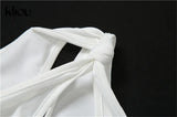 Kliou One Shoulder Cut Out Biker Shorts Rompers 2021 Sleeveless Sporty Workout Activewear Playsuits Solid Casual Women
