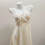 Girl Lace Sexy Sling Dress Girl Summer Pure Lust Style High-End Private Room Dew Back Silky Home