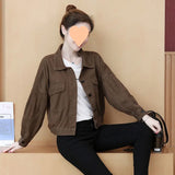 Woherb Autumn Casual Coat Female Autumn Versatile Thin 2024 New Loose Show Thin Korean Version Of The Tooling Jacket Tide-Outfit