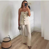 Women's Clip Lingerie Trousers Foot Forked Straight Trousers