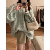 Version Of The New Soft-Mascued Knitting Coat On The Head Of The Lazy Windy Loose Sweater Coat Women's Large Size Autumn And Winter