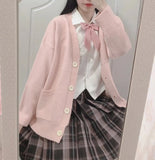 Style Sweater Autumn Winter New V-neck Cotton Knitted Sweater JK Uniform Cardigan Multicolor Cosplay Women's Wear