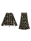 Women Summer Suits 2 pieces Sets 2023 Fashion Print Loose Blouses Tops and Skirts Female Elegant Street Suit Clothing-Outfit