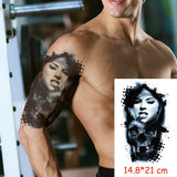 Waterproof Temporary Tattoo Sticker Sexy Letter Pattern Totem Tatoo Water Transfer Fake Tatoo Flash Tatto Woman Man 14.8*21