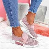 Women Casual Shoes Spring Crystal Solid Female Mesh Sneakers Casual Flat Shoes Women Flats Ladies Sport Shoes