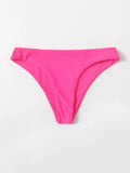 Solid Nylon Sexy Bikini Women's Swimsuit 2021 New Arrival Mid Waist Separate Swimwear Summer Brazilian Bikinis