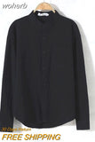 Cotton Shirt Spring Autumn 2023 Women Fashion White Top Korean Fashion Office Clothes Kpop Clothes Elegant Tunic for Man-Outfit