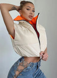 Winter Contrast Double Side Wear Zipper Short