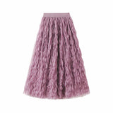 Folded Half-Dress Girl Spring 2025 New High-Rise Thin Long A-Word Large Swing Dress