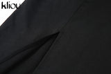 Kliou elegant sleeveless slit sexy maxi dress women fashion party vestidos outfits bodycon solid female clothing