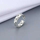 Ancient Silver Color Happy Smiling Face Open Rings for Women Punk Hip Hop Adjustable Ring Fashion Jewelry Best