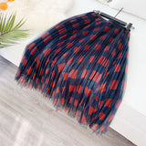 Cute Plaid Tulle Skirt Women Fashion Korean School Checked High Waist Pleated Maxi Skirt Female For Spring Summer QH2227-Outfit