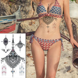 Temporary Tattoo Sticker Totem Flower Arrow Color Sexy Chest Back Fake Tatoo Waterproof Flash Tatto Body Art for Woman