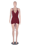 hirigin Sexy Ruched Bandage Dresses Women Summer Clothes Birthday Outfits Strap Backless Bodycon Mini Night Party Club