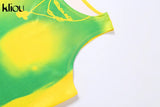 Kliou Body Print Women Tank Tops Hipster Sexy High Street Midnight Wear Clothing Sleeveless O-Neck Hot Female Party