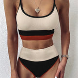 Patchwork Bikinis Push Up Bikini 2020 Hot Sale Padded Bra High Waist Swimsuit Sexy Swimwear Women Brazilian