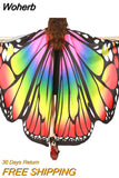 Cappa Women Butterfly Wings Costumes Pashmina Shawl Scarf Nymph Pixie Poncho Costume Accessory Peacock Wings Shawl-Outfit