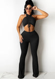 Halter Strings Crop Top and Pants Two Piece