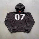 Trend Street Loose Sweatwear Suit Men And Women's Hip-Hop Sports Zipper Hoodie Trousers