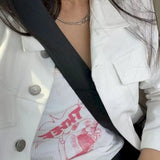 Tank top women lace shoulder strap camisole white print soft girl summer vest woman niche clothes Harajuku kawaii y2k bottom