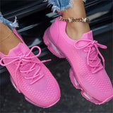 Breathable Sneakers 2021 Spring New Color Matching Mesh Lace Up Ladies Casual Shoes Outdoor Flat Sport Vulcanized