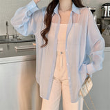 Silk Cardigan Small Loose Thin Long Sleeve Sunscreen Shirt Women's Summer Design Sense Back Open Fork