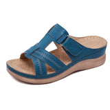 Summer Women Premium Orthopedic Open Toe Sandals Vintage Anti-slip Breathable Leather Casual Female Platform Retro