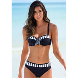 Swimwear 2021 Bikinis Black Swimming Suit For Women Dot Polka Swimsuit Padded Push-up Bikini