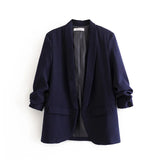 Spring Style Pleated Sleeve Sag Urban Leisure Candy Color Women's Suit Coat-Outfit