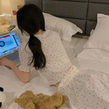 Sets Women Kawaii M-4XL Chic Soft Bowknot Design Home Sleepwear Female Simple Thin Breathable Crops Lovely Stylish Cozy-Outfit
