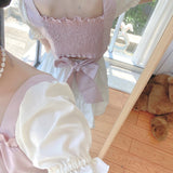 Blouses Women Sweet Preppy Style Kawaii Girls Students Japanese Elegant Y2k Clothes Summer Fashion Casual Chic Crop Tops-Outfit