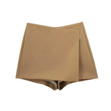 Shorts Skirts for Women, High Waist, Side Zipper, Female Skort, Chic Fashion-Outfit
