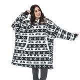 Print Hoodie Sweatshirt Women Fleece Christmas Oversized Hoodies Giant TV Blanket With Sleeves Loose Pullover Xmas