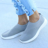 Women Flats Shoes Plus Size 43 Breathable Mesh Platform Sneakers Women Slip on Soft Ladies Casual Shoes Woman Knit Sock