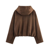 Women's 2025 Explosion ZA Loose-Fitting Velvet Effect Jacket
