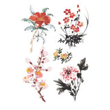Pink Bloom Rose Water Transfer Fake Tattoo Stickers Women Body Chest Art Temporary Waist Bracelet Flash Tatoos Flower For
