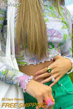 Graphic Print Green Mesh Sheer T-shirt Long Flare Sleeve Slim Crop Tops Sexy See Trough Women Tops Y2K Vintage Grunge-Outfit