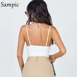 Summer Spaghetti Strap Body Top 2020 Casual White Knitted Bodysuit Women Skinny Backless Club Sexy