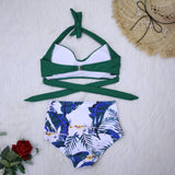 Bikini Set Women Floral Print Swimwear Push Up Swimsuit Brazilian Biquini Pink Bikinis Pad Bathing Suit Beachwear