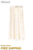 Women Spring Summer Chiffon Pleated Skirt Elegant High Waist Mid-length Solid Color Long A-line Skirt QT2041-Outfit