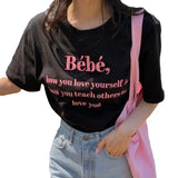 Woherb Korean Chic Summer New Embroidery Stereo Letter Casual Simple Age Reduction Round Collar Short Sleeve Versatile T-Shirt-Outfit