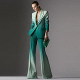New Star Fashion Temperament Gradient Color Repair Suit Trouser Trousers Set Two