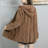 Mink Hair Hooded Zipper Women Coat Winter 2020 New Fashion Female