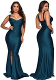 Formal Strap Sleeveless Solid Silt Evening