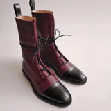 Gift South Korea 100 British comfortable tie leather tip low heel Martin boot woman flat bottom short