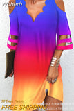 Women Short Sleeve Mini Dress Summer Contrast Mesh Scallop Trim Cold Shoulder Casual Dress Spring Casual Fashion-Outfit