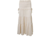 Woherb Desire V-Neck French Show Slim Vest Top Pleated Wood Ear Sexy Skirt Cover-Outfit