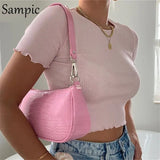 fashion t shirt outfits casual o neck knitted summer beach crop top women blue basic vest camis tank tops