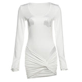 Summer New Women's Sexy Hot Girl U Collar Hot Diamond Tight Body Jacket Wrinkles Half-Dress